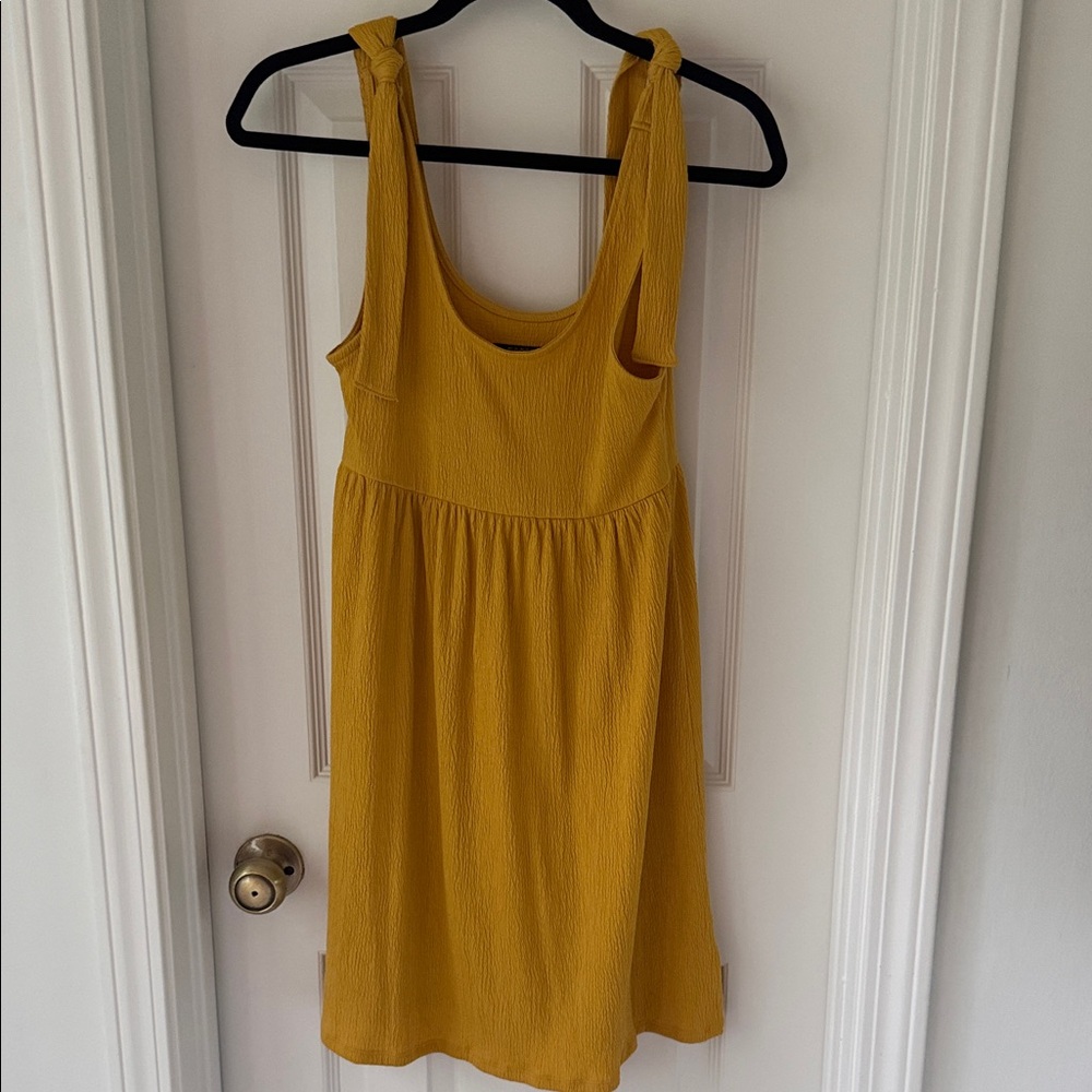 Women’s Wild Fable Golden Mustard Yellow Tie-Shoulder Sundress
